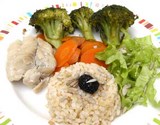 riz légumes et poisson